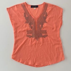 Sheer embroidered Francesca’s top